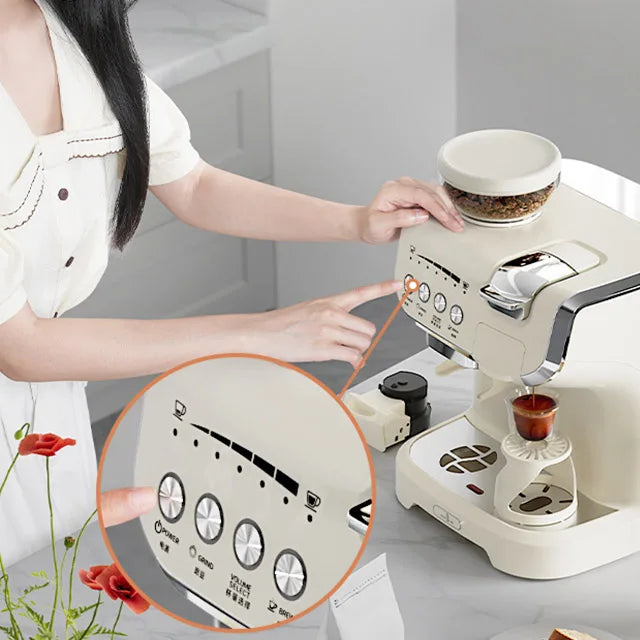 DUTRIEUX 6-in-1 Multi-Capsule Espresso Maker with Grinder