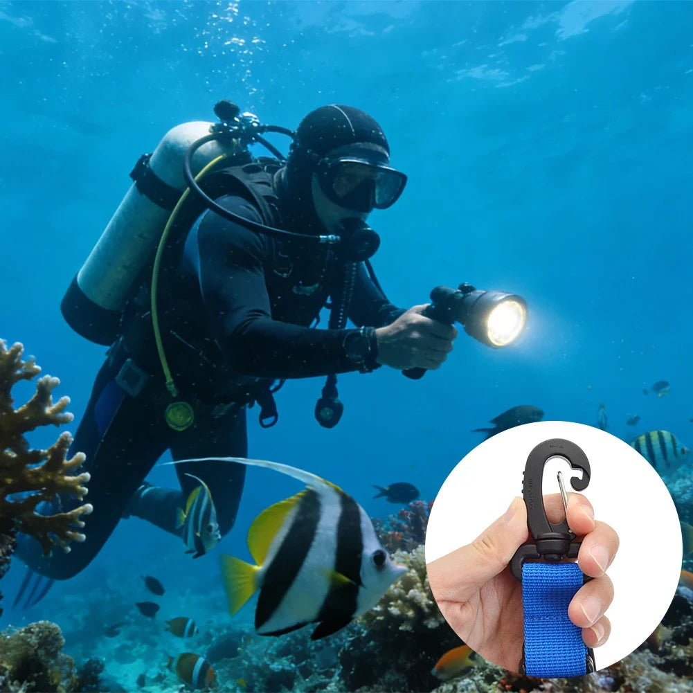 Scuba Diving Fin Holder Clip – 360° Swivel Quick Release Buckle