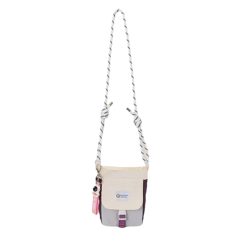 Korean Mini Crossbody Phone Bag – Color Block Shoulder Bag