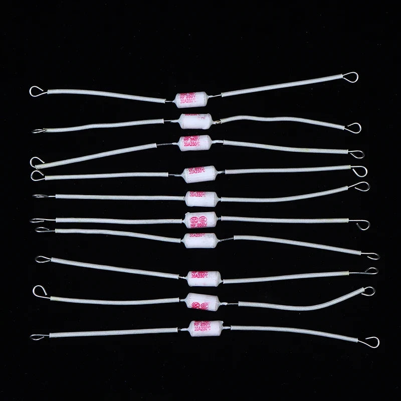 10Pcs Ceramic Thermal Cutoff Fuse 10/15/20A 250V 185°C 230°C