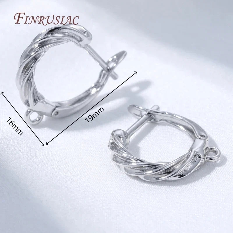 Fan Twist Wave Leverback Earring Hooks 18K Gold Plated DIY
