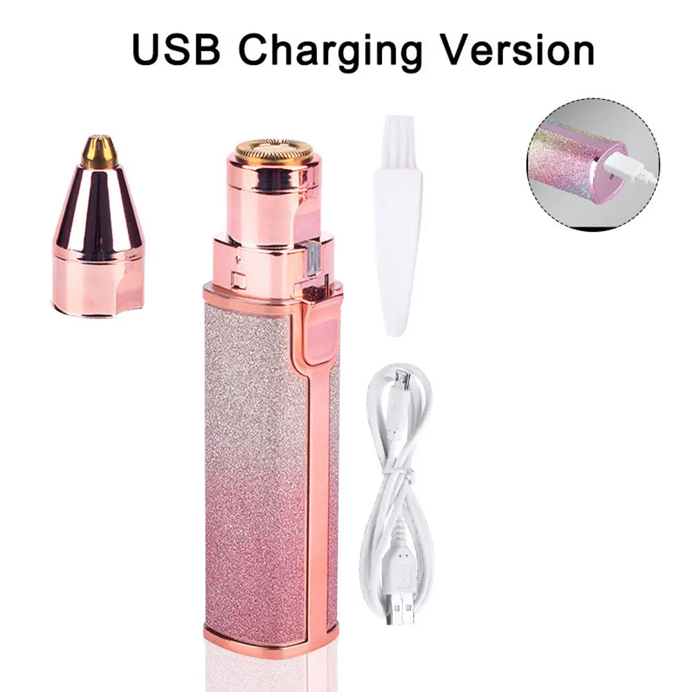 2-in-1 Electric Eyebrow & Facial Hair Trimmer USB Rechargeable