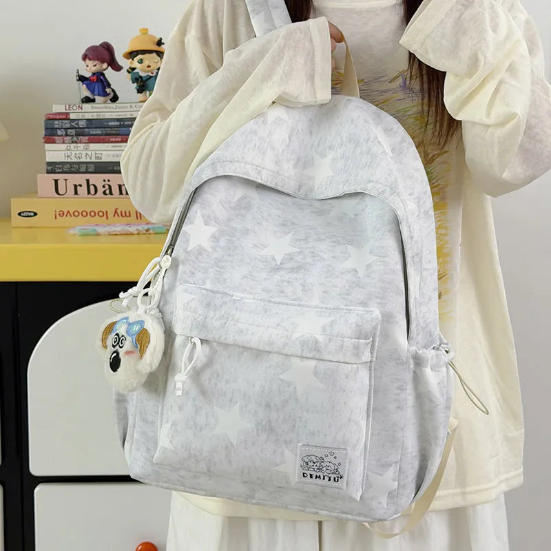 Korean Minimalist Starry Backpack – Lightweight School Bag
