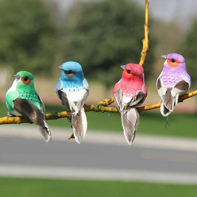 Realistic Feathered Bird Figurine for Garden & Craft Décor