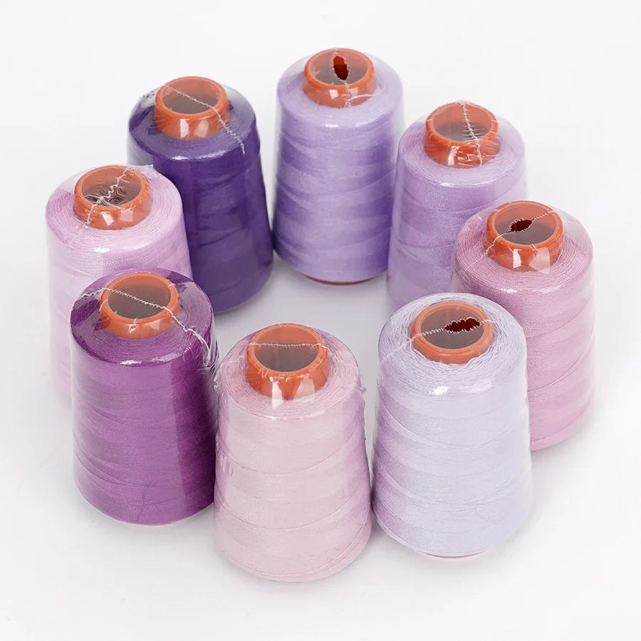 Purple 402 Polyester Sewing Thread – 8 Rolls, 800 Yds Each