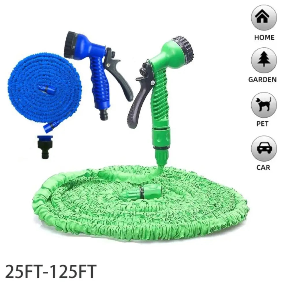 Expandable Garden Hose 25–125FT | 7-Pattern Spray Nozzle