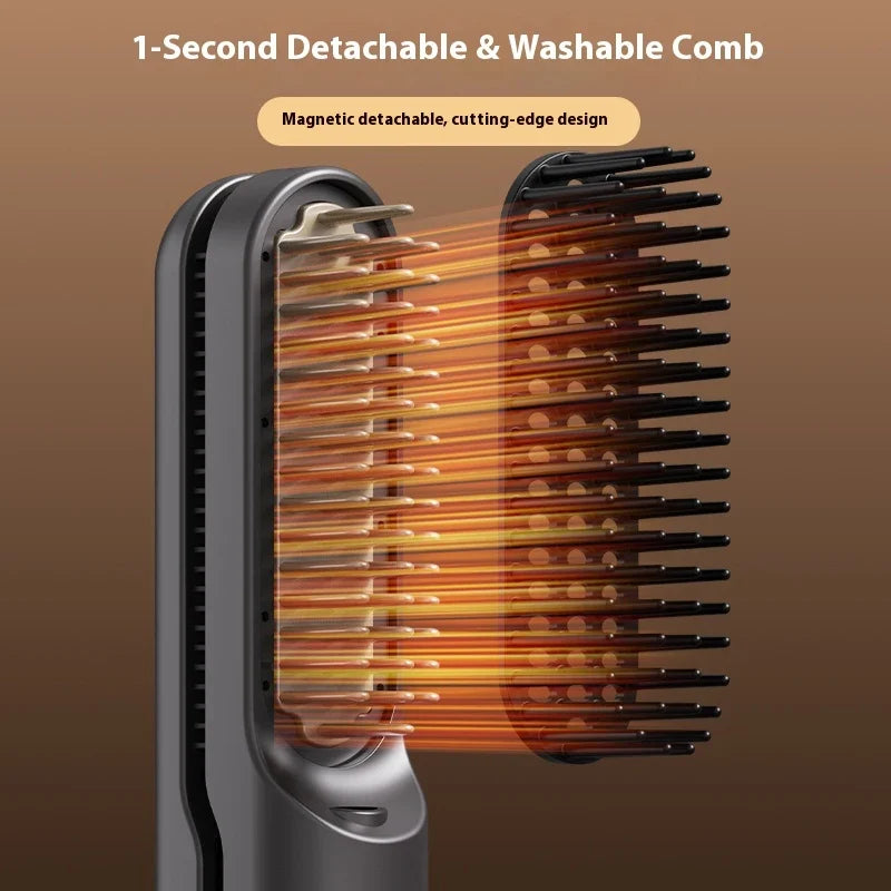 Wireless Hair Straightening Brush – Cordless Mini Styler