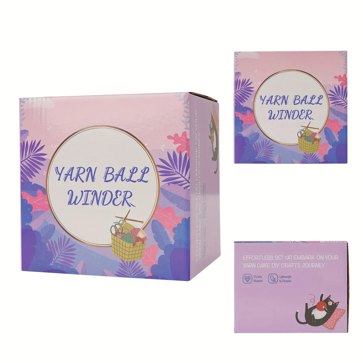 Hand Crank Yarn Ball Winder – Pink & Purple Knitting Tool