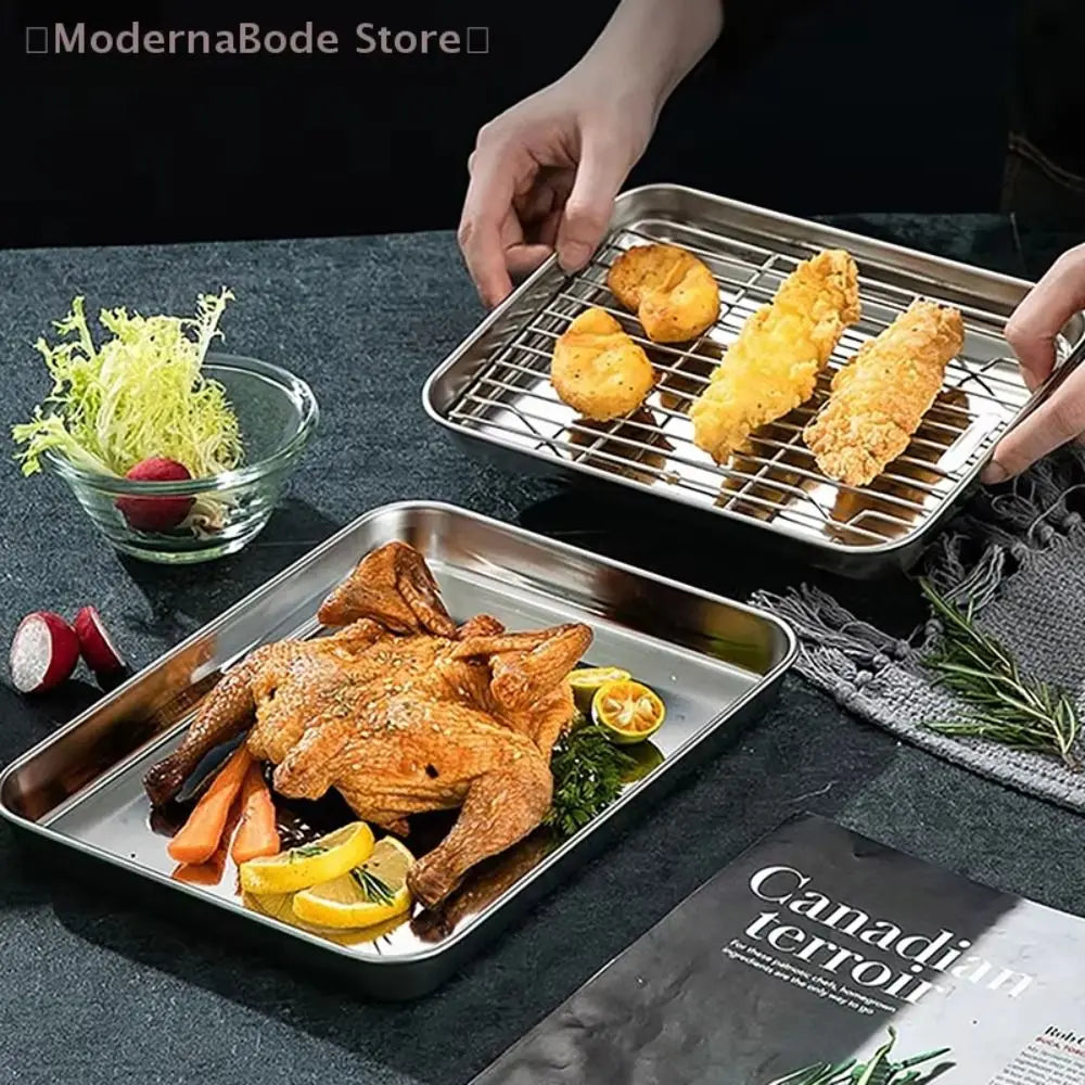 Stainless Steel Baking Pan with Removable Cooling Rack