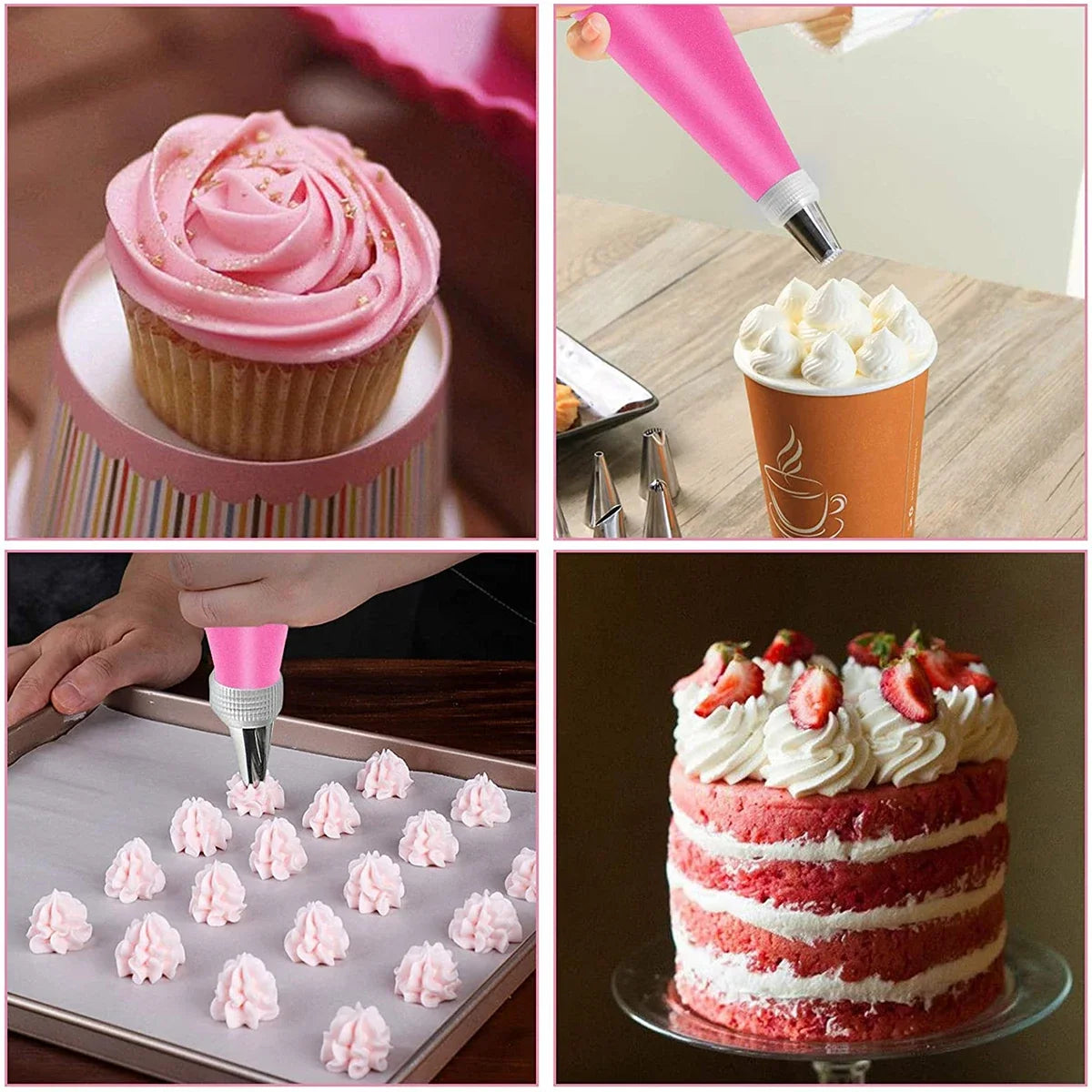 21-Piece Piping Bags & Tips Set – Cake Decorating Kit