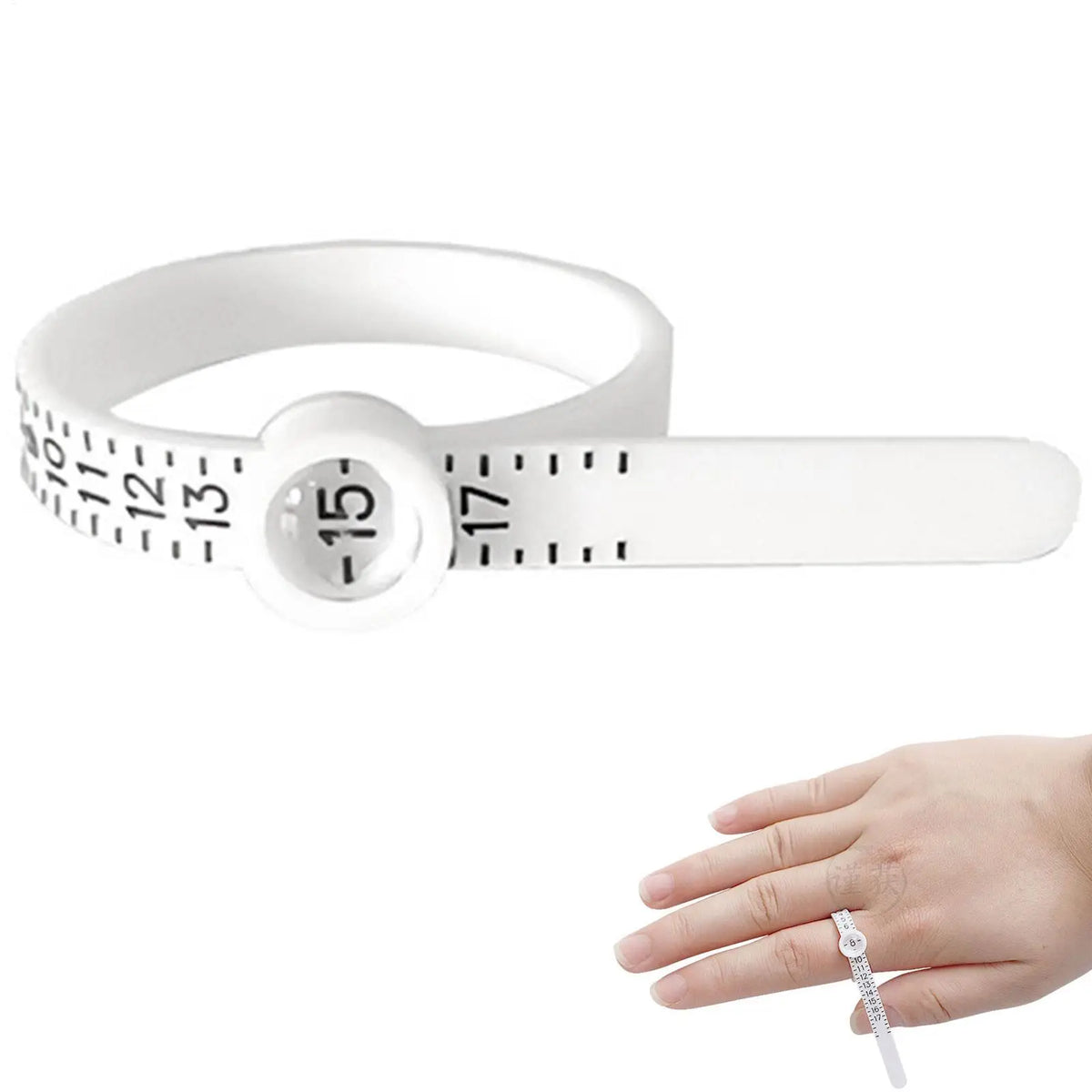 Ring Sizer Finger Gauge Ruler – US Sizes 1–17 with Magnifier