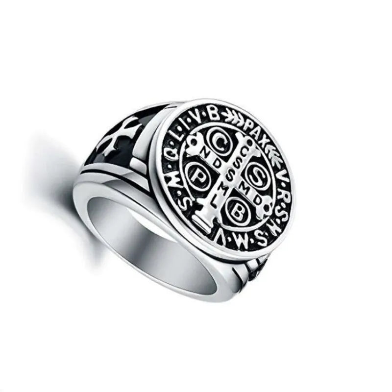 Vintage Zinc Alloy Ring – Snowflake, Rune & Compass Patterns