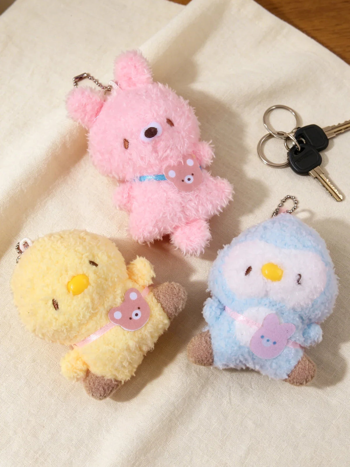 Kawaii Monster Rabbit Plush Keychain Stuffed Doll Pendant