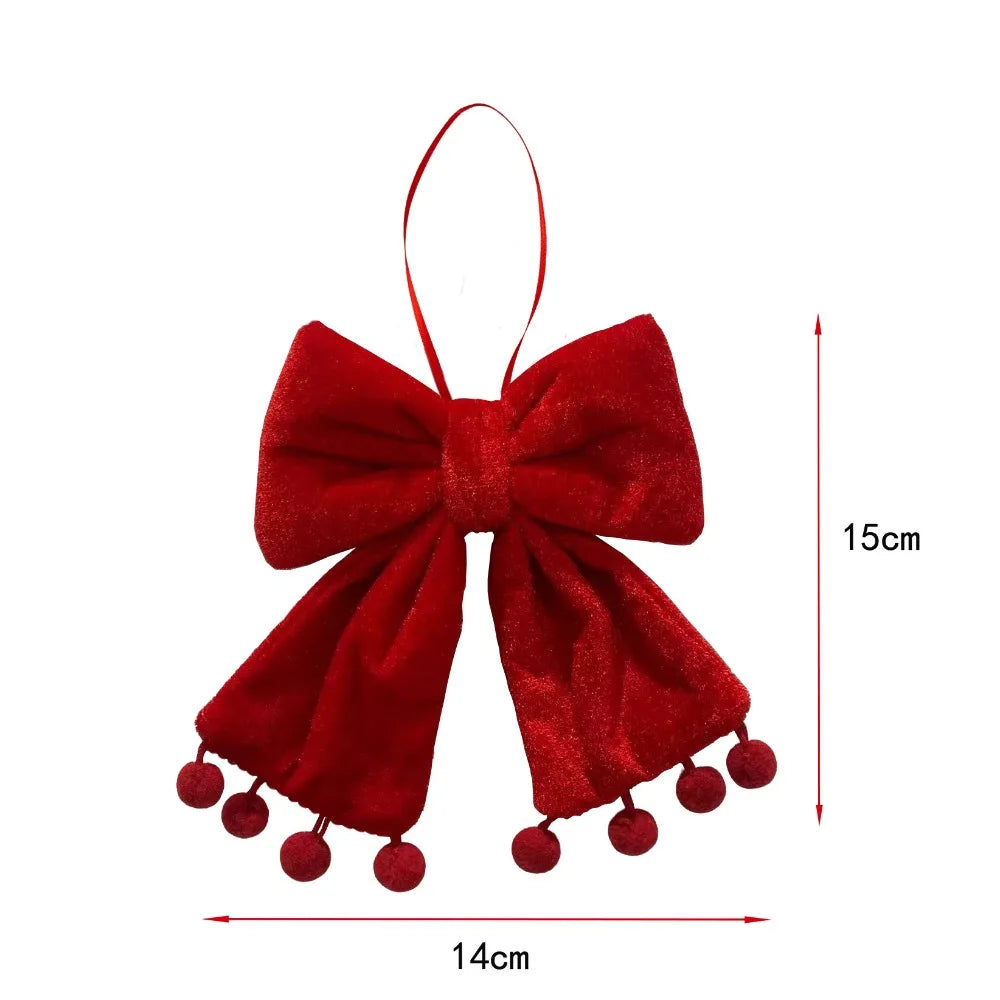 Red Fabric Christmas Bow Ornament – Tree, Wreath & Door Decor