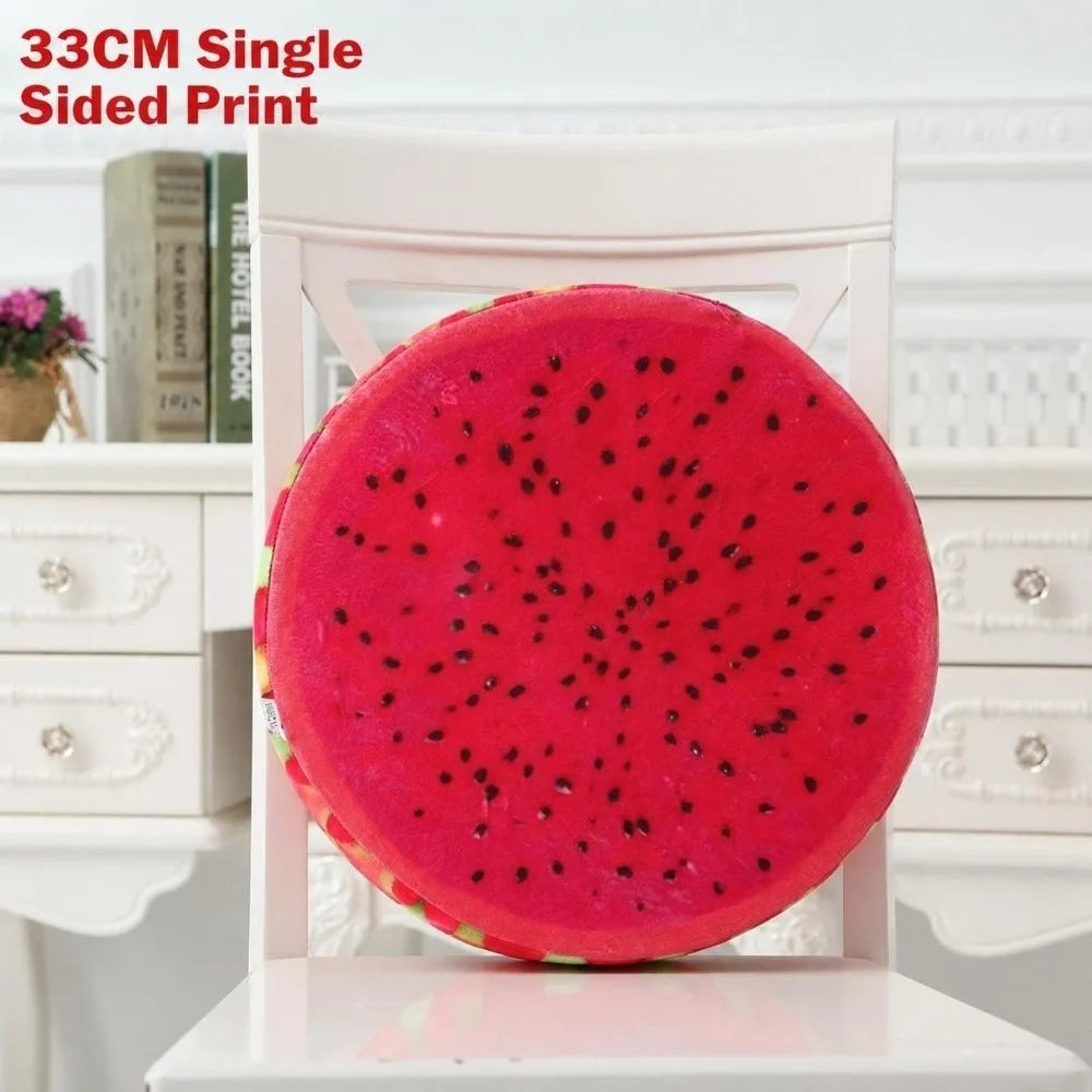 Round Fruit Slice Plush Pillow – Cute Sofa Seat Cushion Decor