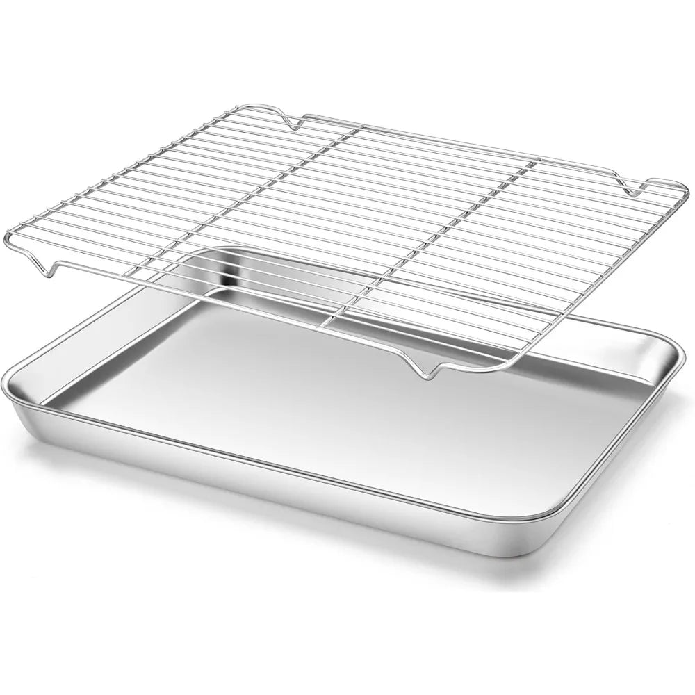 Stainless Steel Baking Pan & Wire Rack – BBQ & Camping Tray