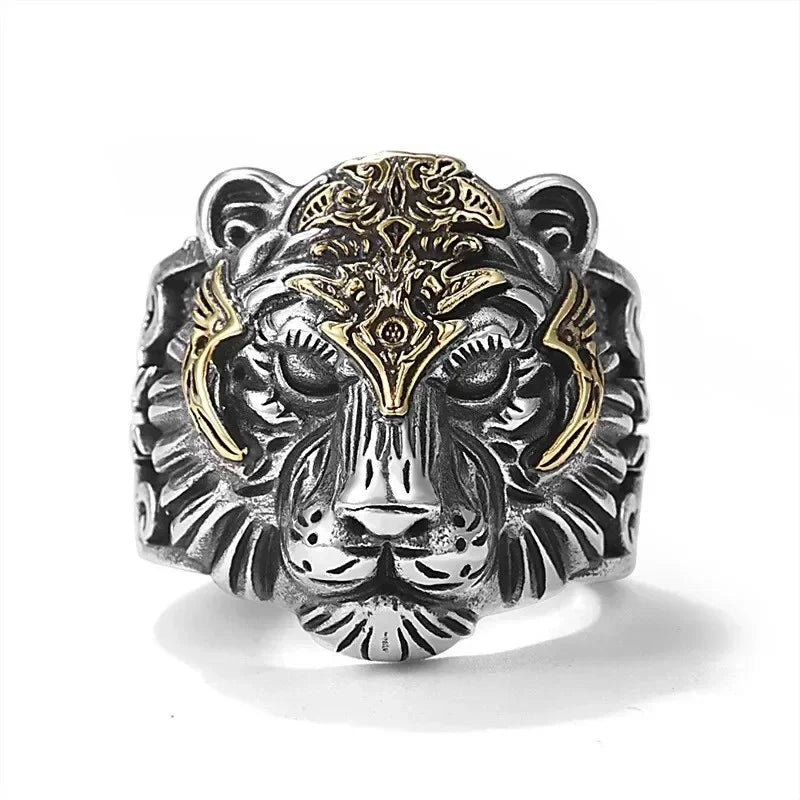 Vintage Animal Owl & Tiger Adjustable Punk Rings – Unisex