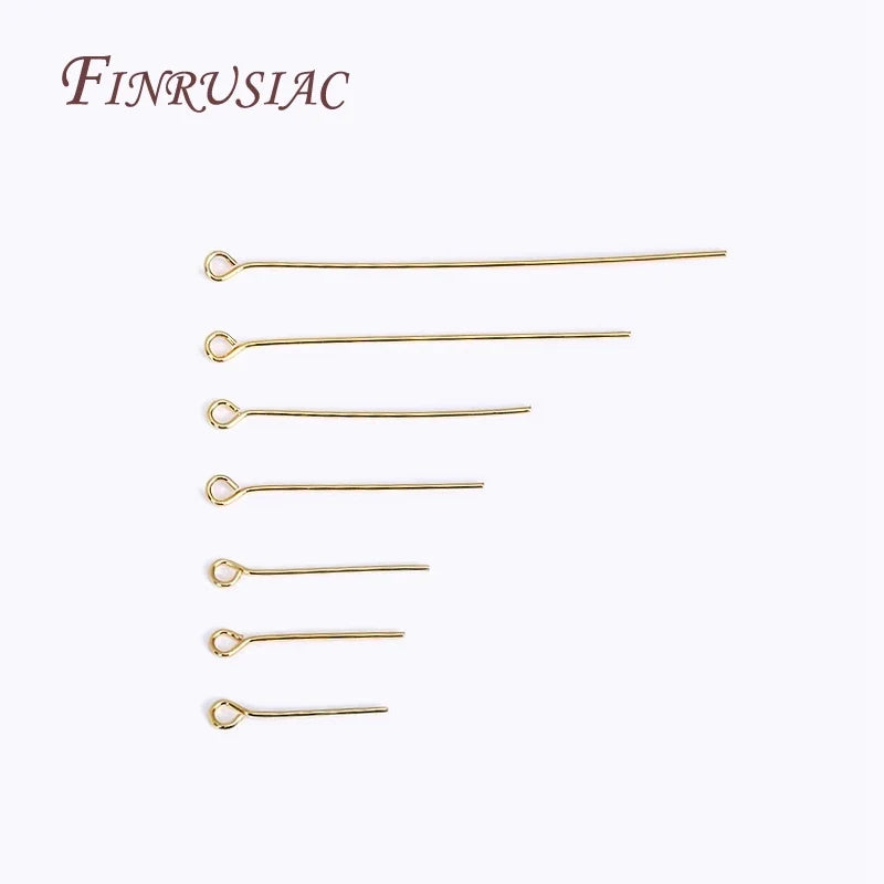50Pcs 18K Gold Plated Eye & Head Pins – DIY Jewelry Findings