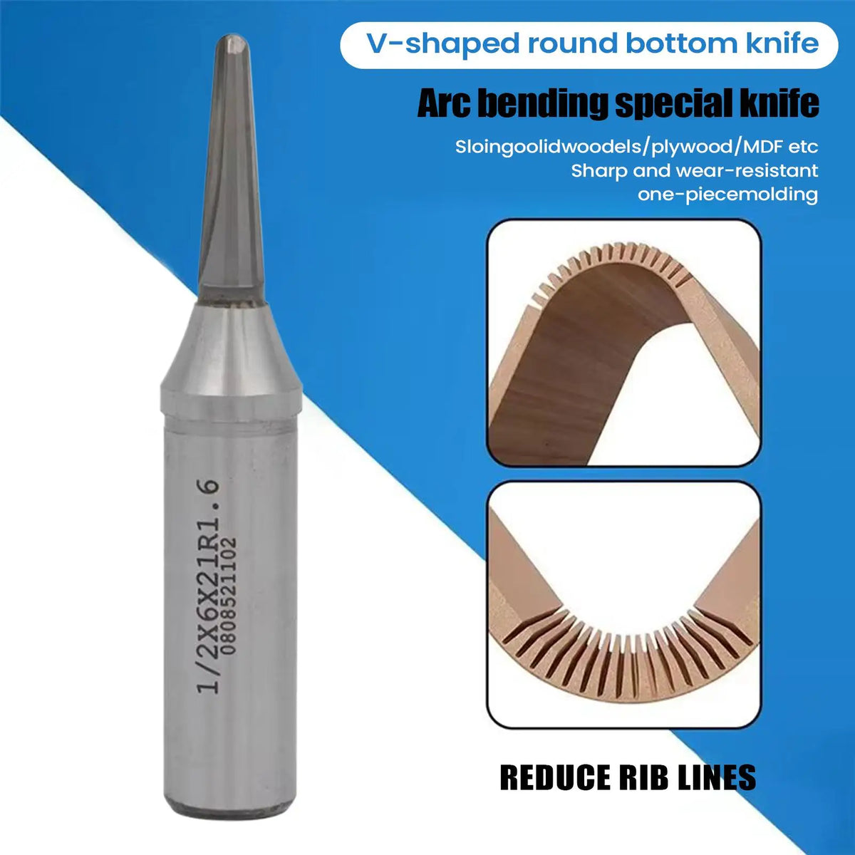 V Groove End Mills 1/4 & 1/2 Inch TCT Wood Grooving Router Bits