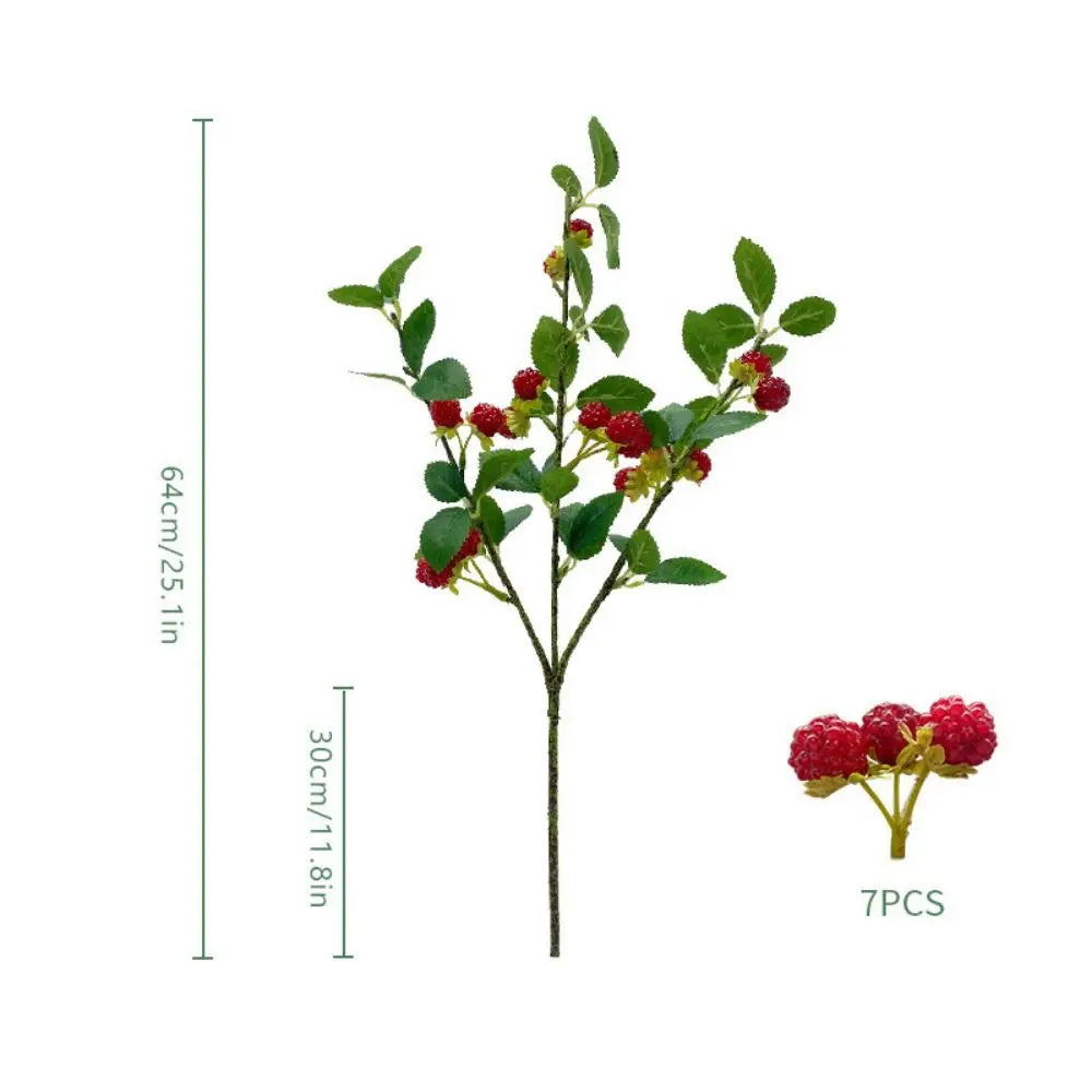 Raspberry Artificial Berry Branches – Faux Fruit Floral Decor