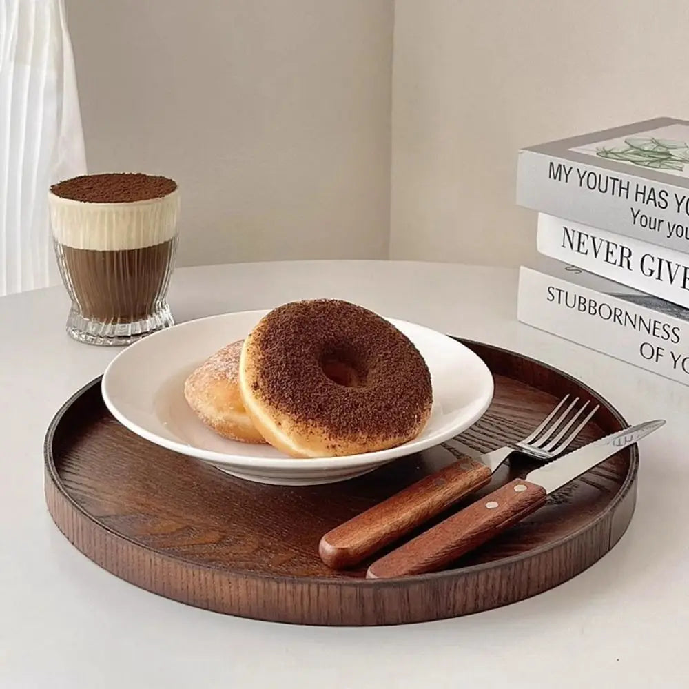 Vintage Round Wooden Serving Tray – 5 Sizes | Home Décor