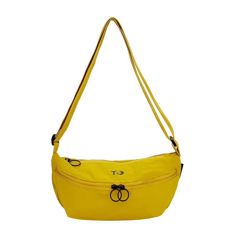 Minimalist Korean Crossbody Bag – Large Nylon Shoulder Bag