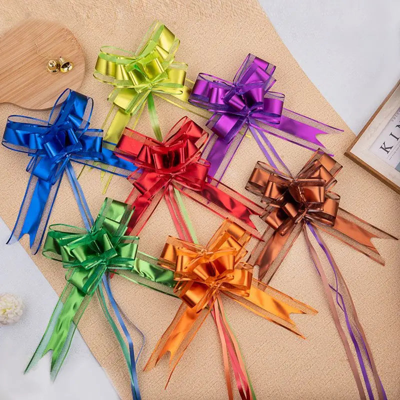 10-Pack Silk Bow Ribbons – Wedding, Gift Wrap & Party Décor