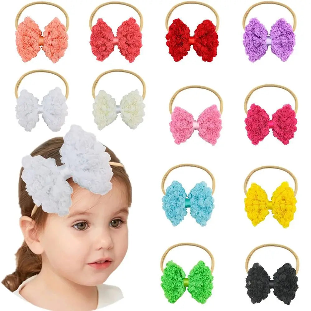 10-Pack Chiffon Rose Flower Headbands – Baby & Toddler Girls