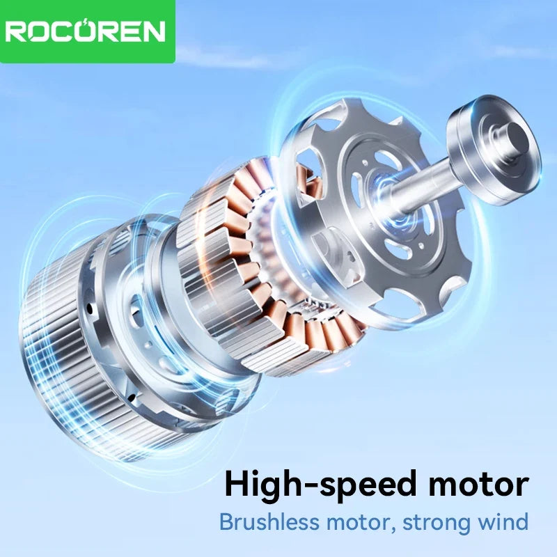 Rocoren Mini Portable USB Rechargeable Handheld Fan with Base