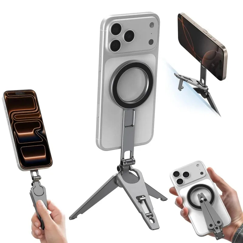 Magnetic Phone Tripod – 270° Tilt, 1/4" Thread, Mini Pocket Mount