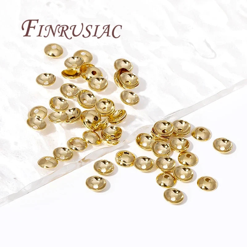 14K Gold Plated Brass Round Bead Caps 3mm 4mm – DIY Jewelry