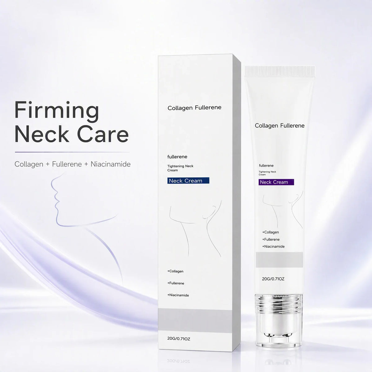Roller-Ball Neck Cream – Collagen, Fullerene & Niacinamide
