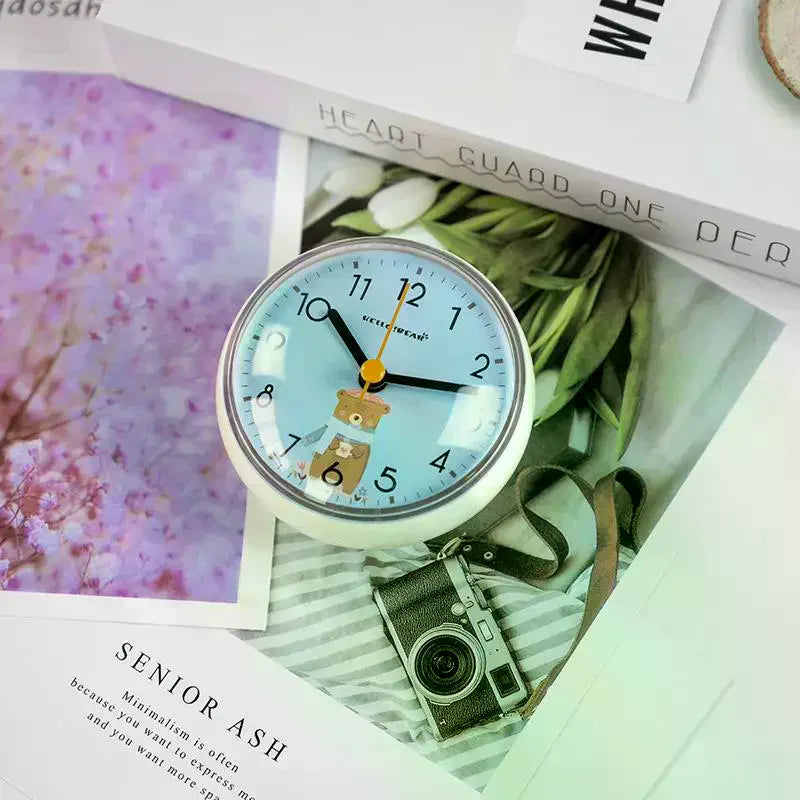 Mini Suction Cup Waterproof Quartz Wall Clock 7cm – Bathroom