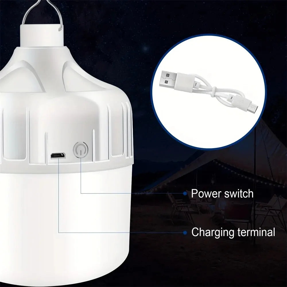 USB Rechargeable LED Camping Bulb – Portable Hanging Tent Light