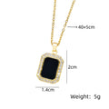 Black Square Pendant Necklace – Gold Collarbone Chain | Nixie