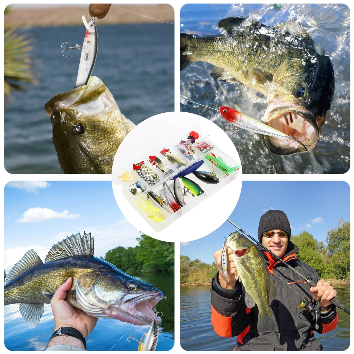 Mixed Fishing Lure Kit Set with Storage Box – 102 to 302 Pcs