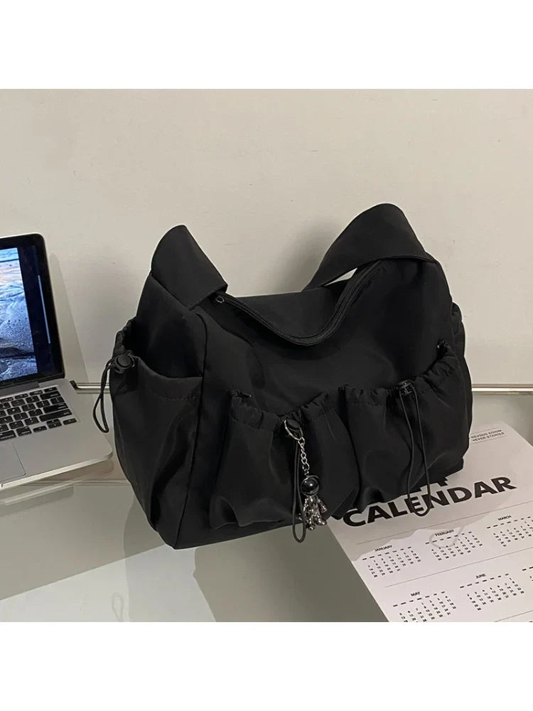 Large Capacity Nylon Tote Bag – Unisex Shoulder & Crossbody