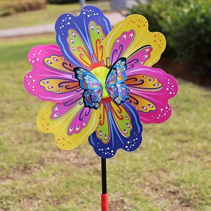 3D Butterfly Wind Spinner – 20.86in Colorful Outdoor Windmill