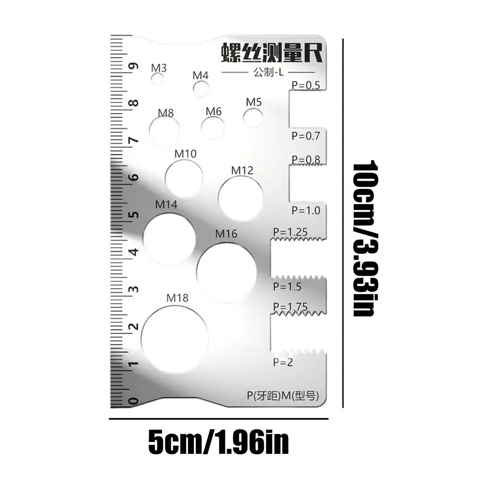 Stainless Steel Thread Gauge Screw Pitch Measurement Tool