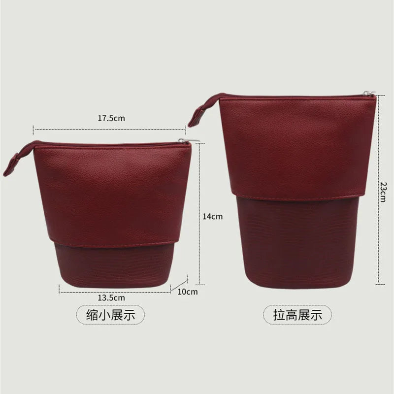 Stretchable PU Leather Makeup Brush Organizer Bag | Multi-Slot