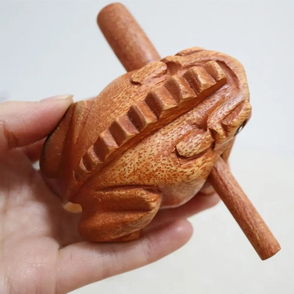 Wooden Frog Guiro Rasp Handcrafted Percussion Instrument