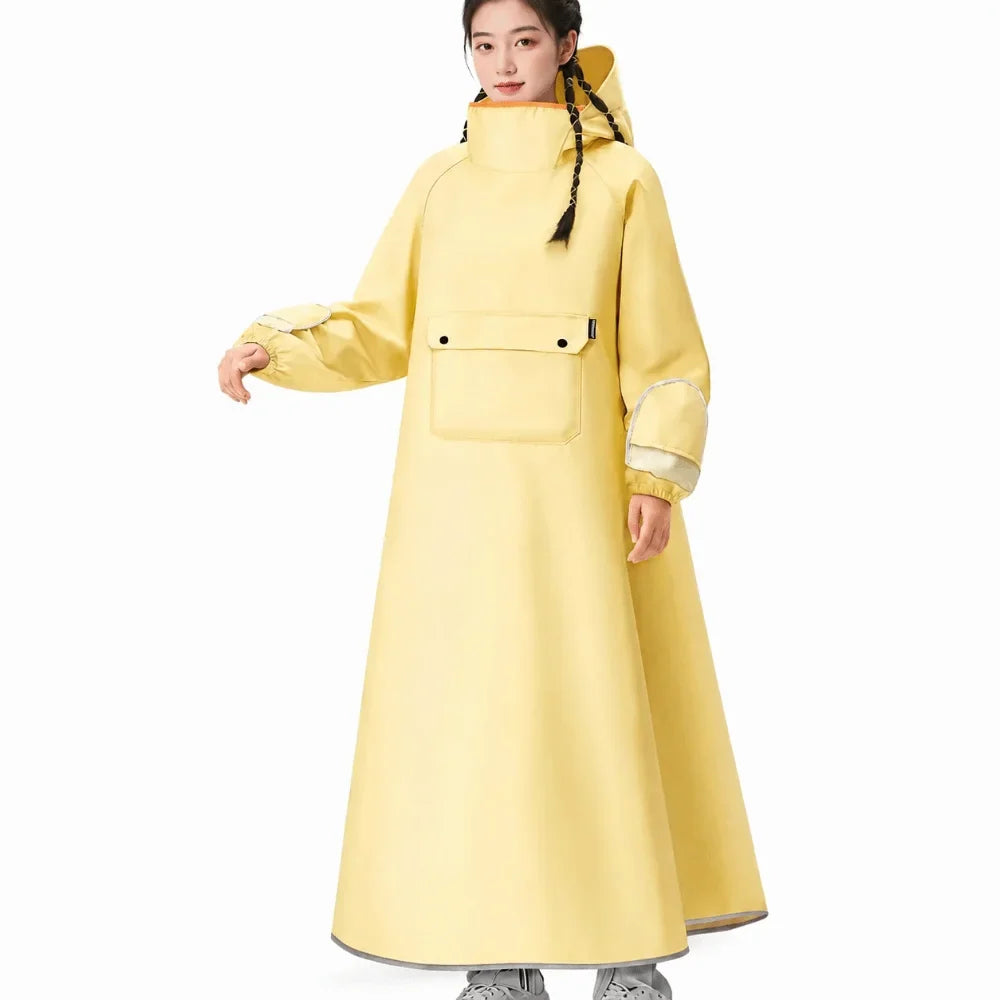 EVA Oxford Cloth Hooded Rain Poncho – Reflective Full-Body