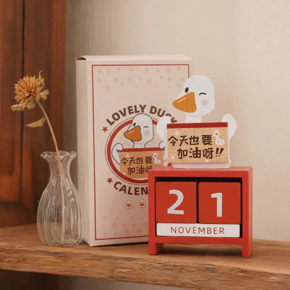 Wooden Block Desk Calendar – Interchangeable Month & Date