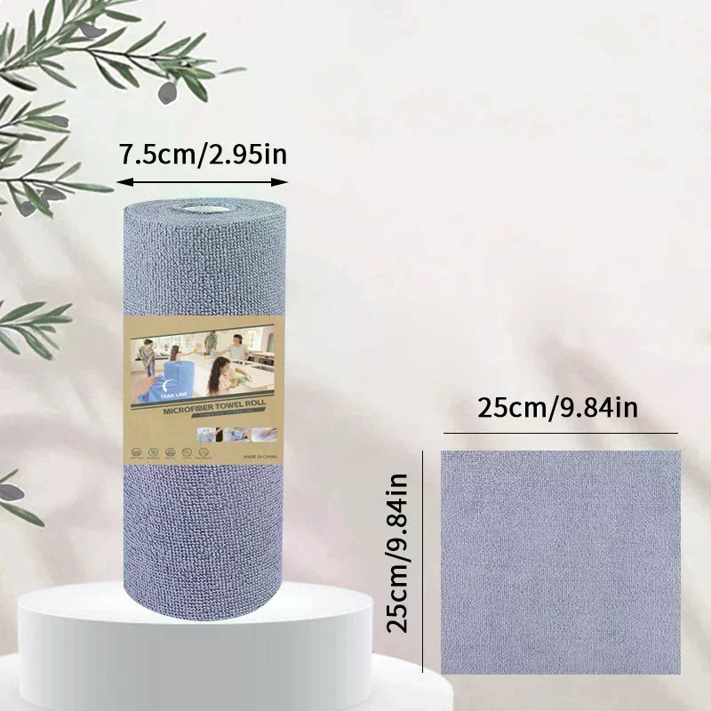 Microfiber Tear-Off Cleaning Cloth Roll – Reusable Dish Towels