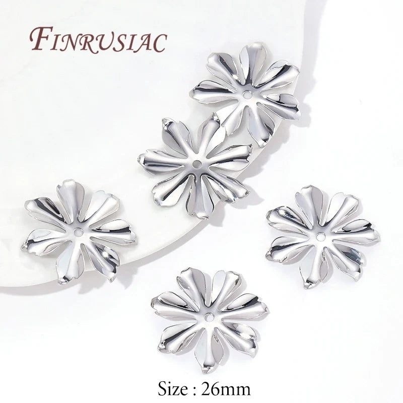 8.5mm Zircon Flower Bead Caps – 18K Gold Plated Brass DIY Jewelry