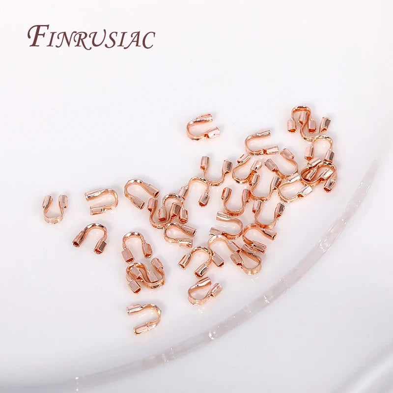 100Pcs 18K Gold Plated Wire Guardian Protectors U Shape Loops