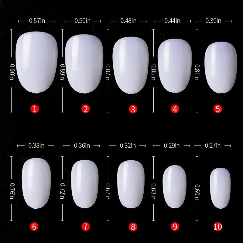 500pcs Press On Nails Short Oval Full Cover Acrylic Tips