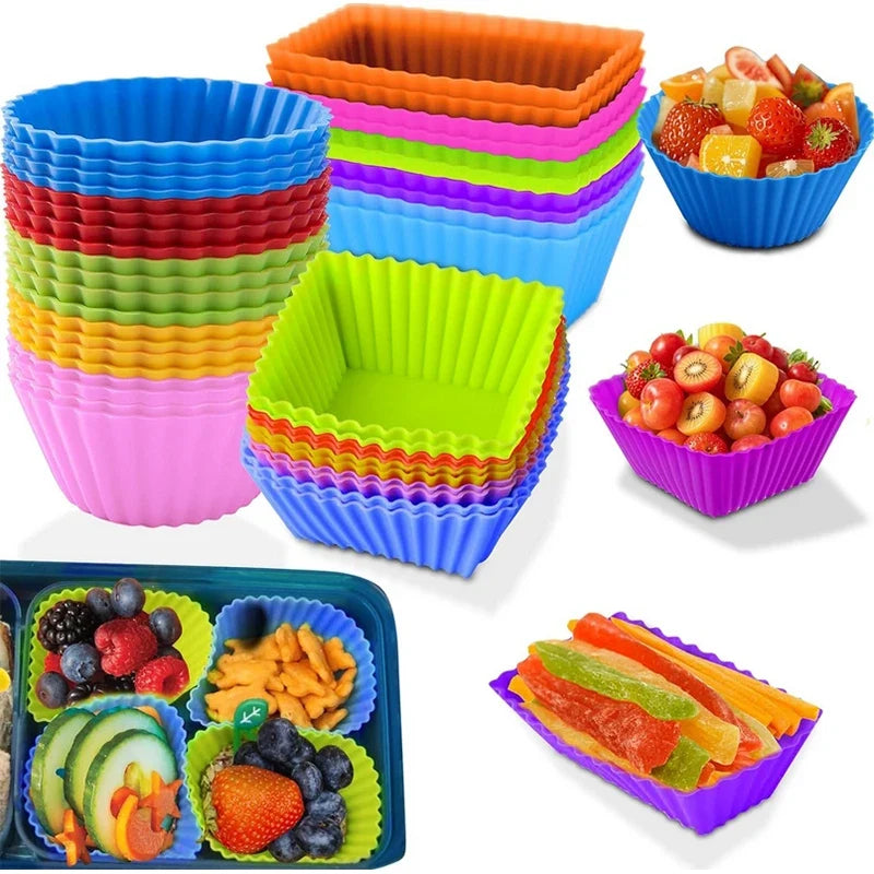 Silicone Bento Box Dividers & Cupcake Liners – 3/4 PCS