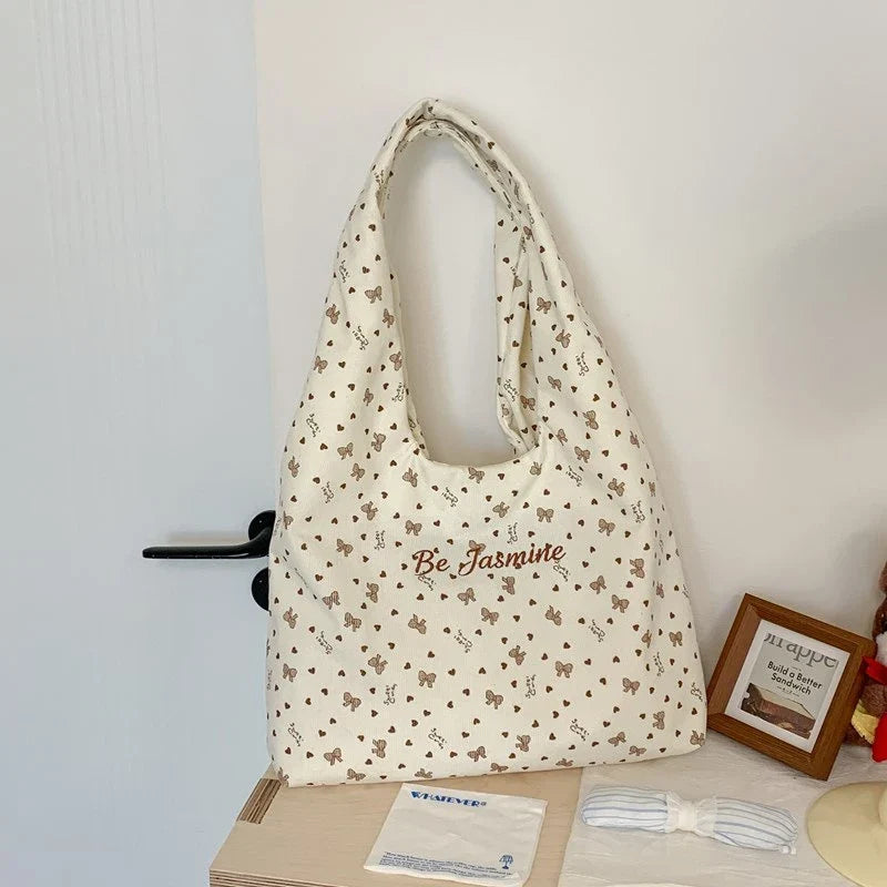 Korean Style Corduroy Tote Bag – Women's Casual Shoulder Bag