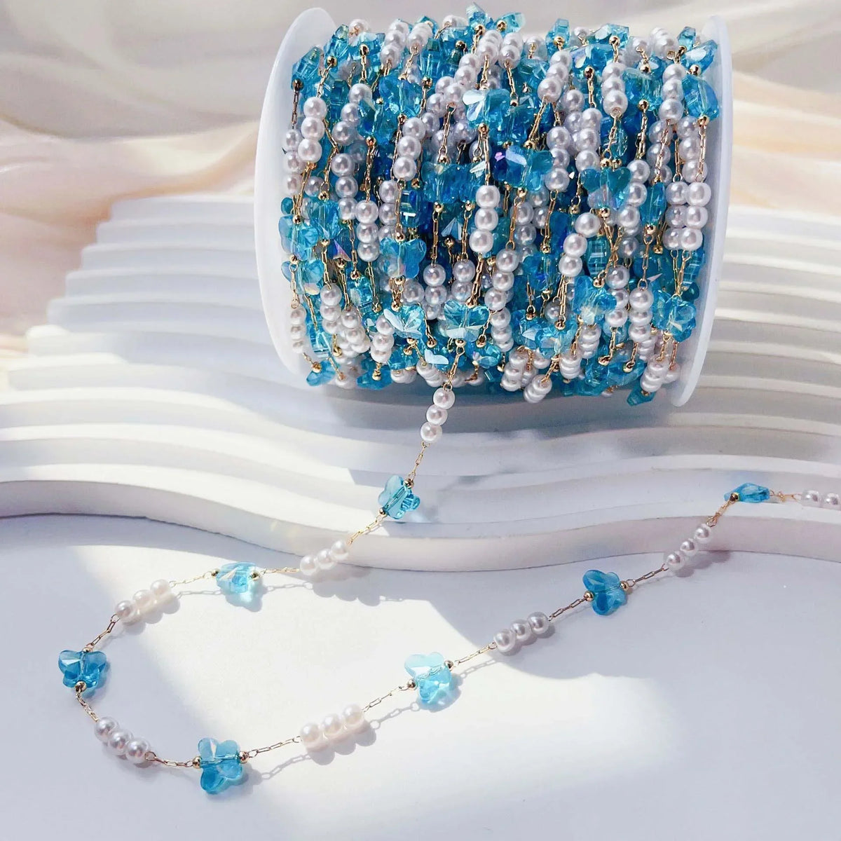 Golden Crystal Beaded Chain for DIY Necklace & Bracelet – Nixie